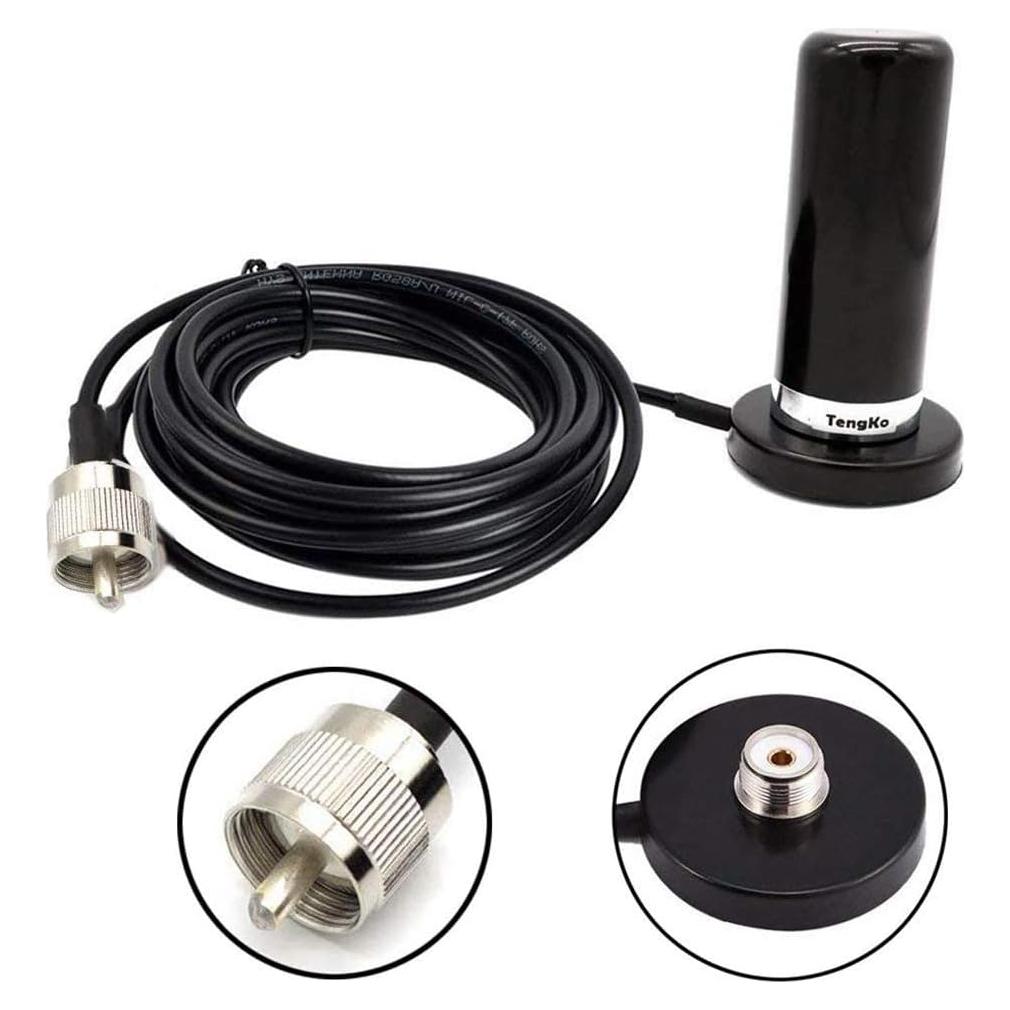 Antena Banda Dual TengKo HH-N2RS 400-470MHz VHF UHF con Base Magnética