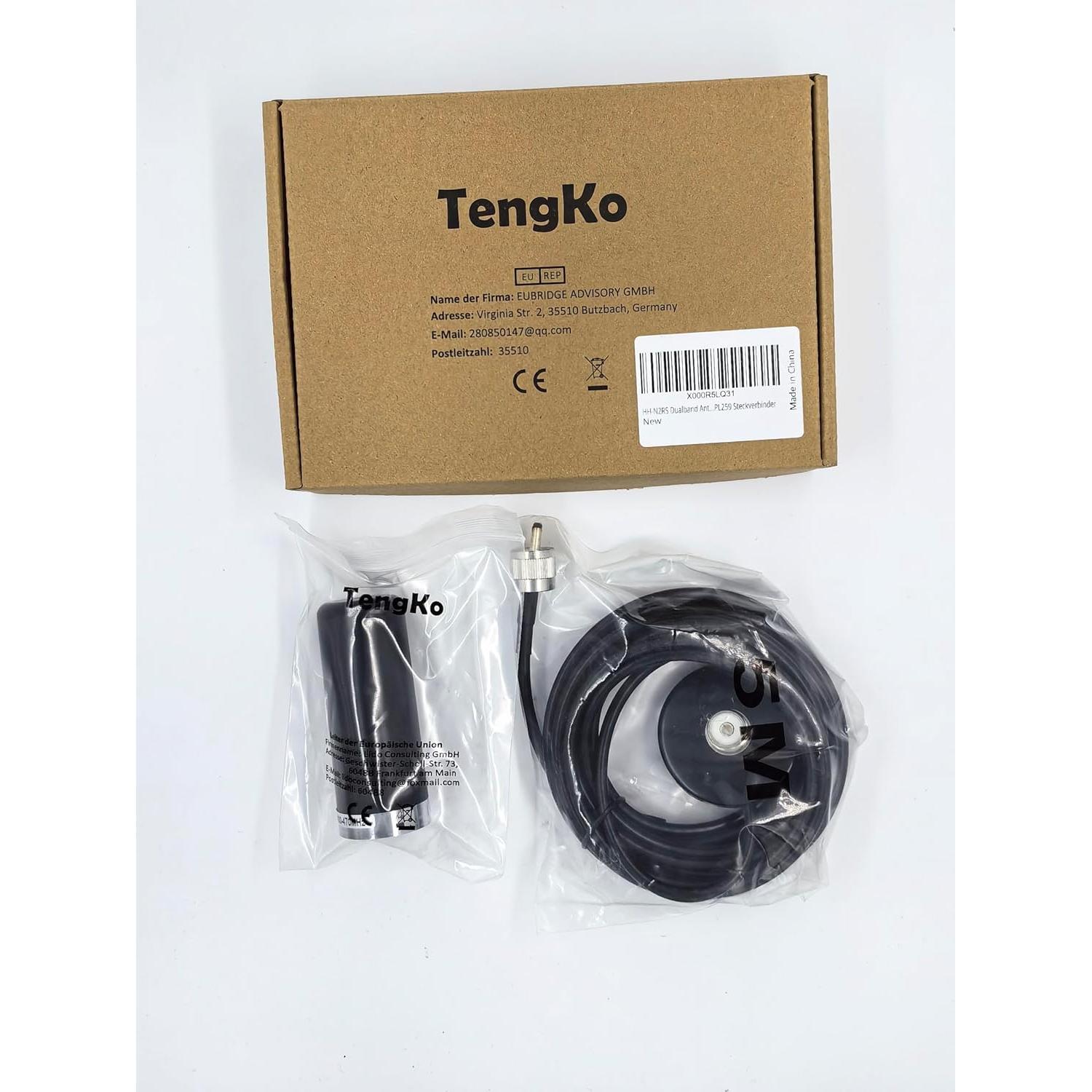 Antena Banda Dual TengKo HH-N2RS 400-470MHz VHF UHF con Base Magnética