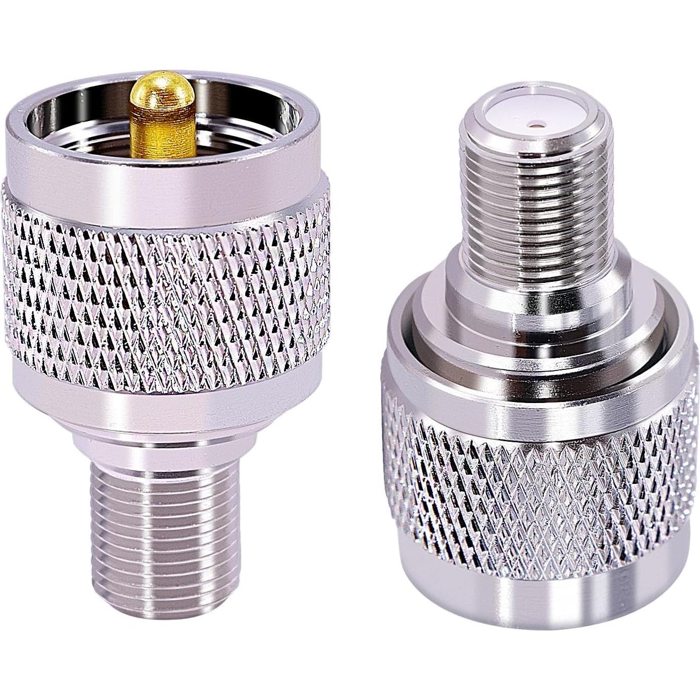 Adaptador UHF a F CNARIO A41 - 2 Conectores Coaxiales