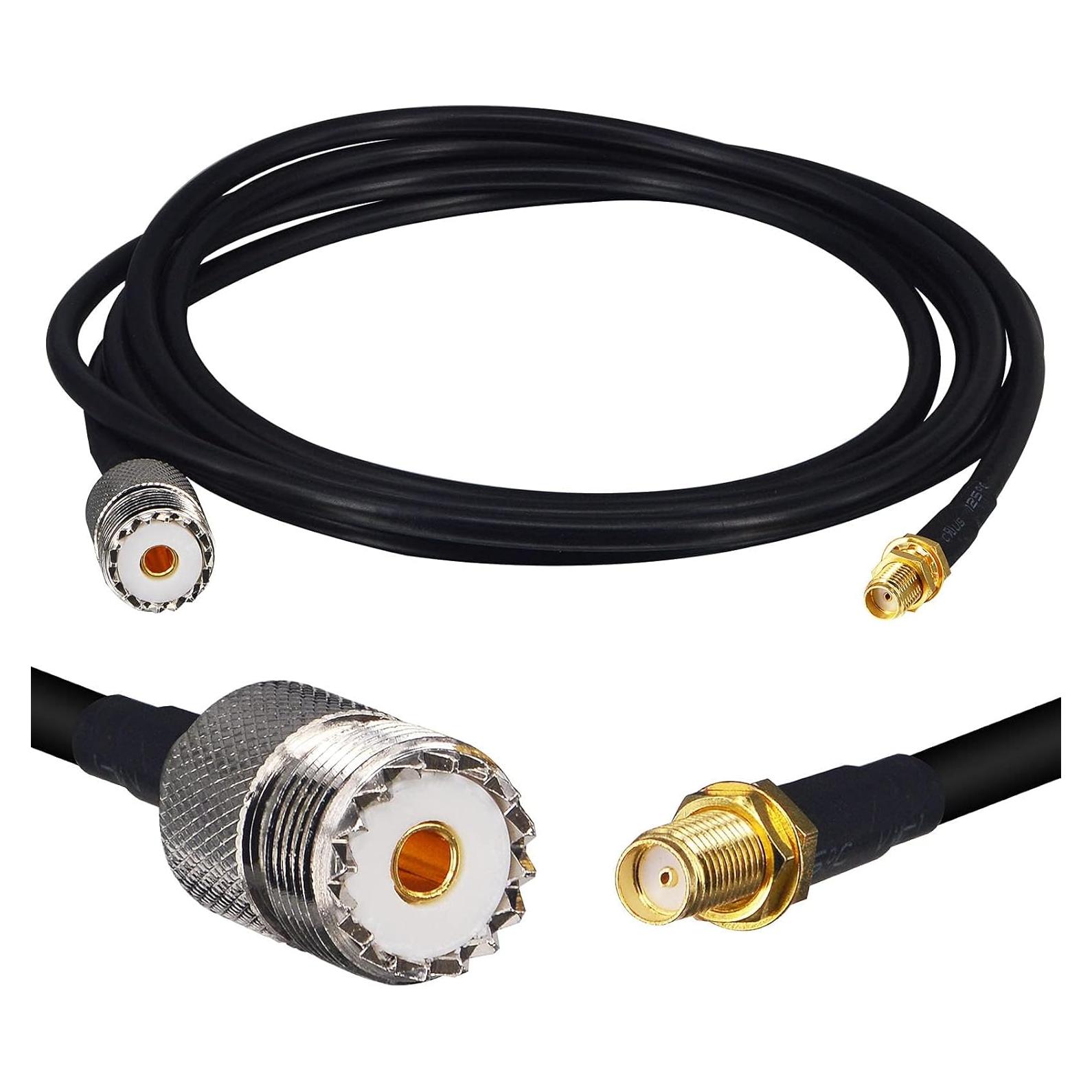 Cable Coaxial RG58 2m UHF Femenino a SMA Femenino BOOBRIE