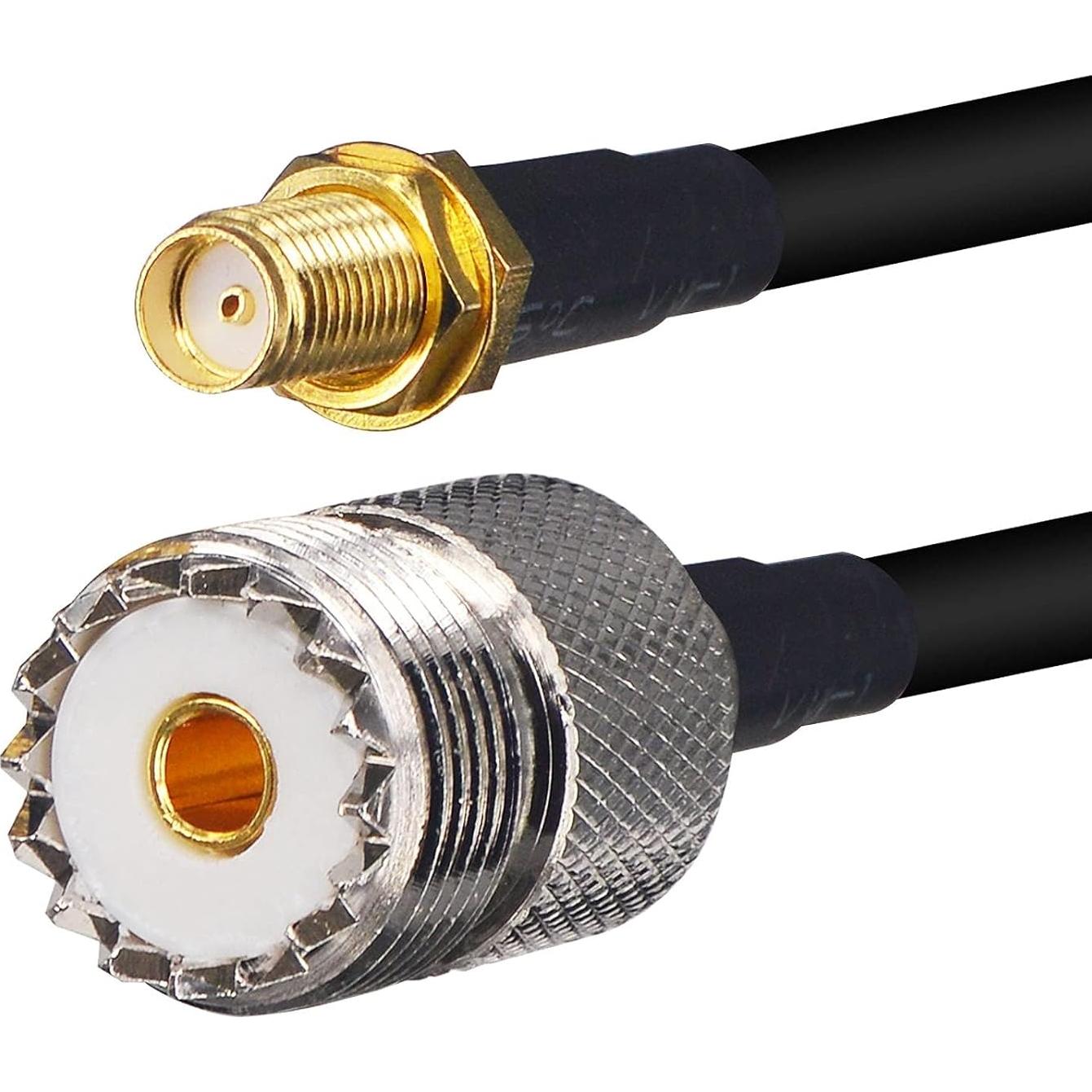 Cable Coaxial RG58 2m UHF Femenino a SMA Femenino BOOBRIE