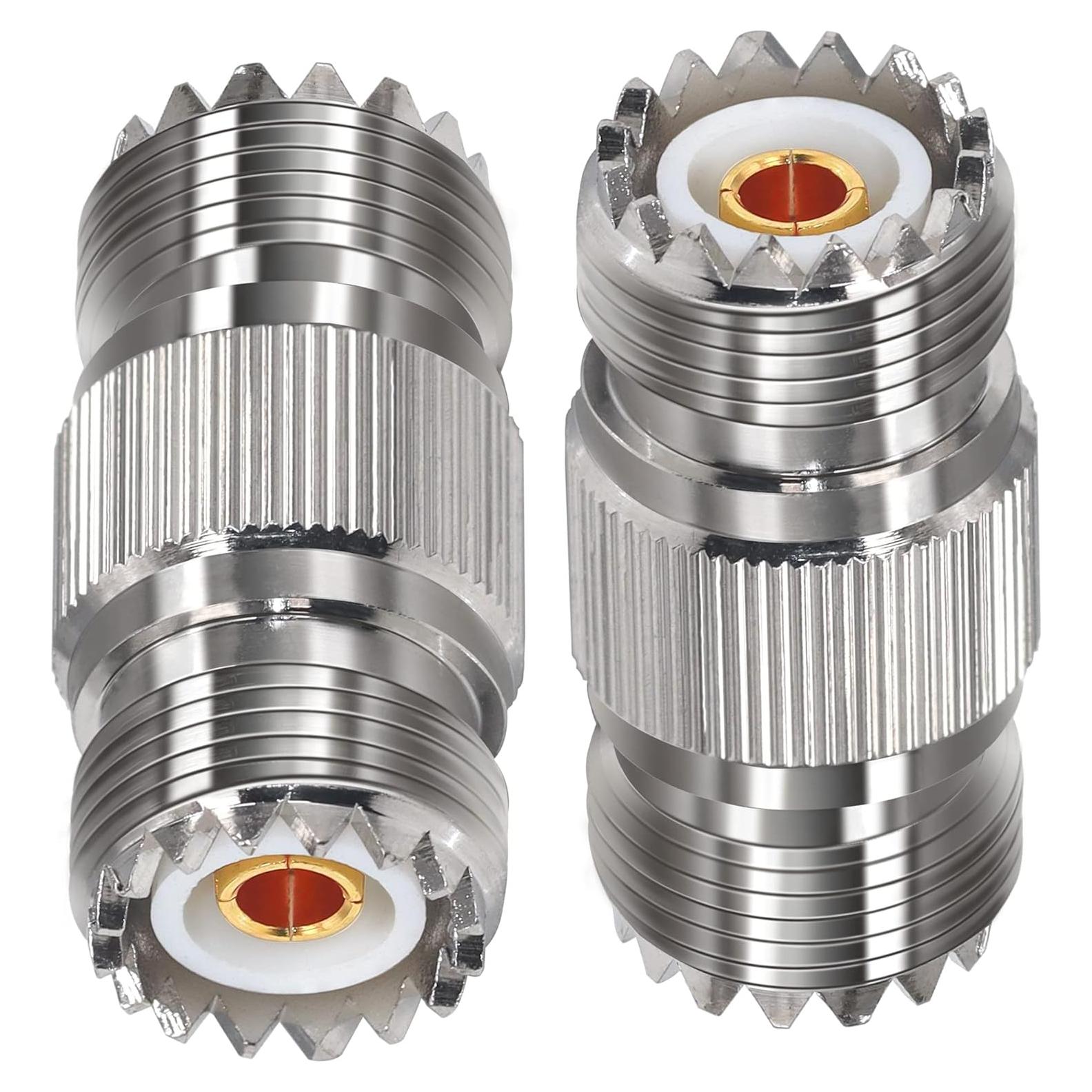 Adaptador Coaxial UHF Femenino TUOLNK PL259 2 Pcs 50 Ohmios