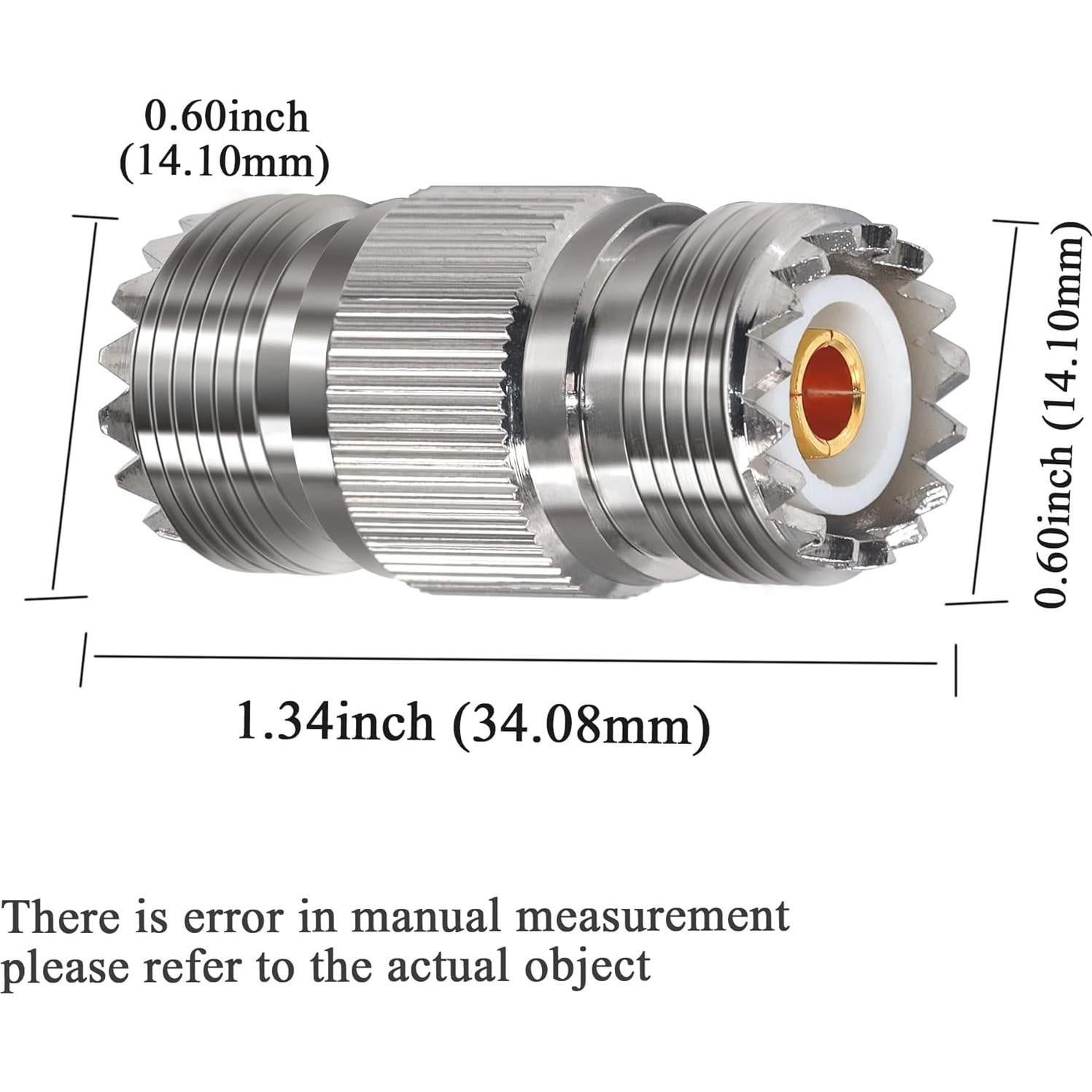Adaptador Coaxial UHF Femenino TUOLNK PL259 2 Pcs 50 Ohmios