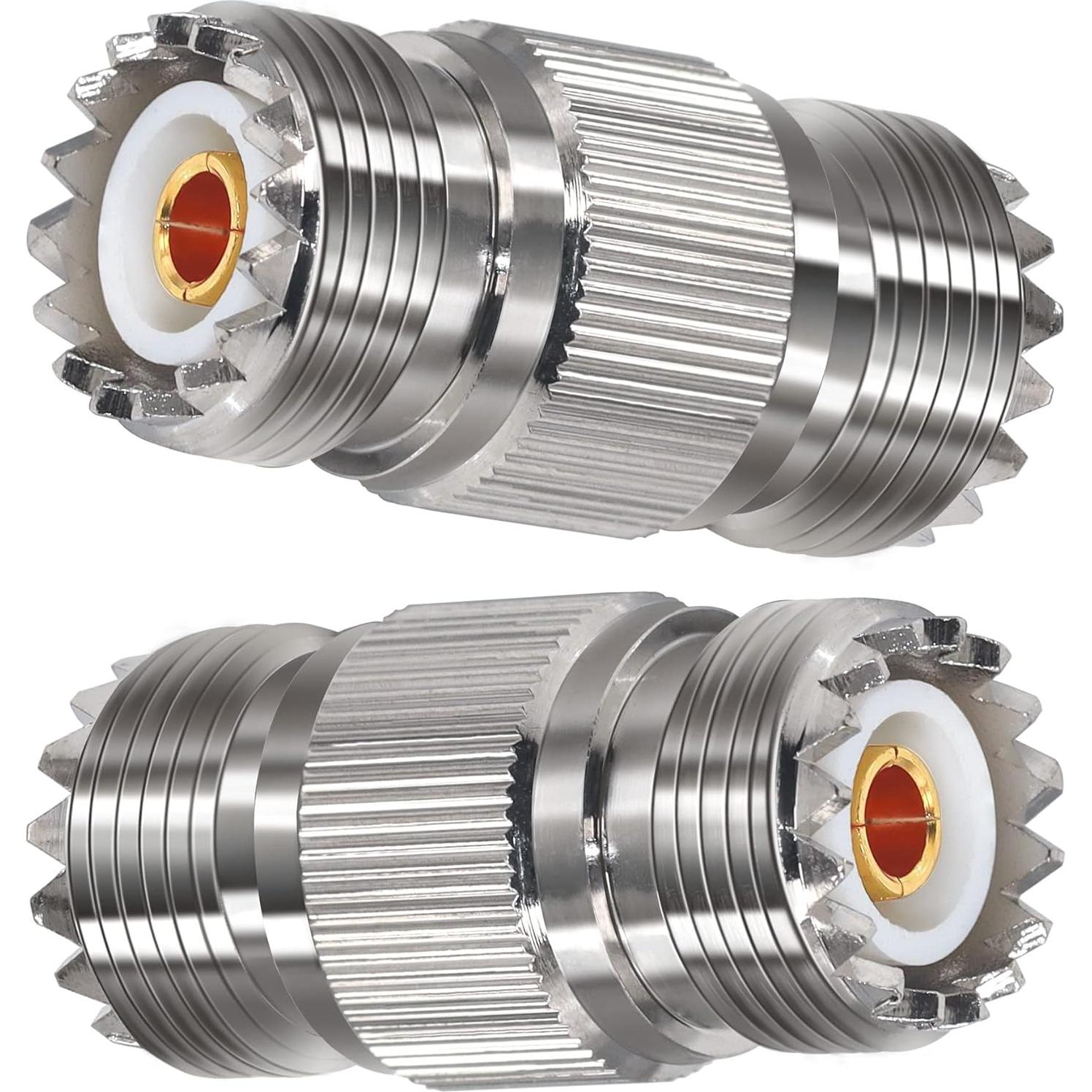 Adaptador Coaxial UHF Femenino TUOLNK PL259 2 Pcs 50 Ohmios