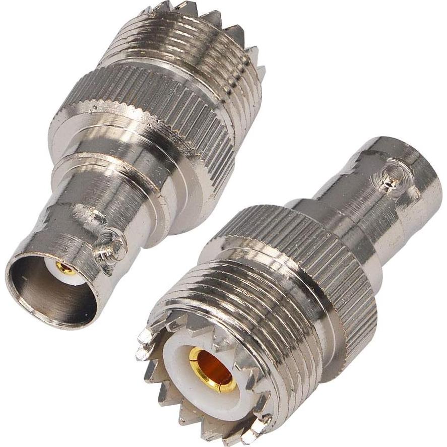 Adaptador Coaxial BNC Femenino a UHF Femenino 2-Pack BOOBRIE