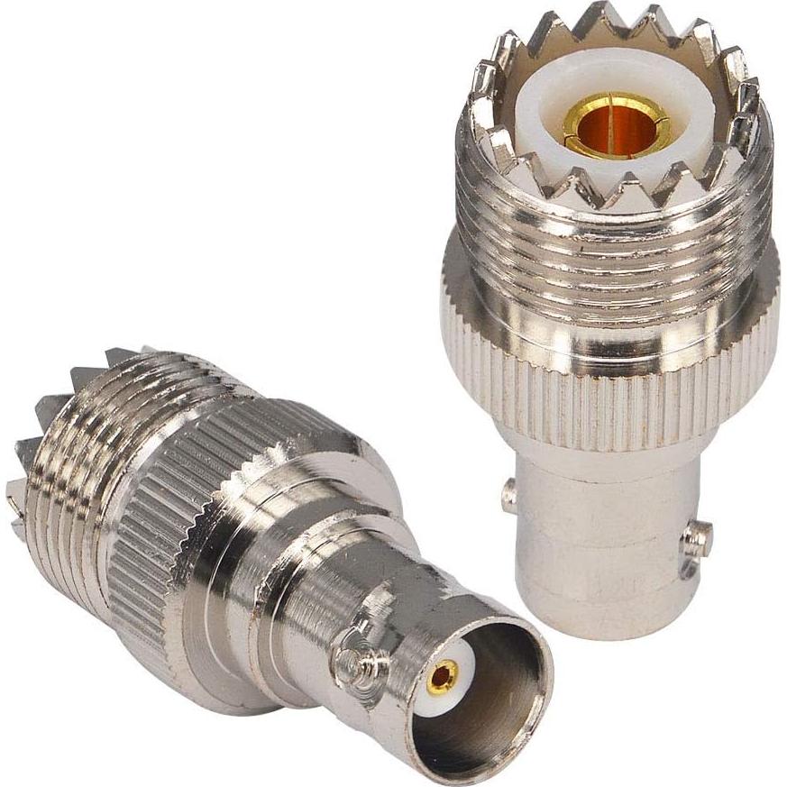 Adaptador Coaxial BNC Femenino a UHF Femenino 2-Pack BOOBRIE