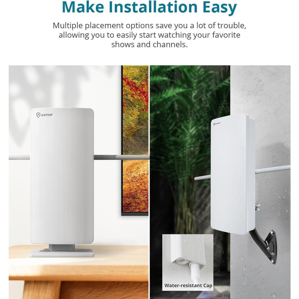 Antena HDTV Antop Big Boy AT-400BV Amplificada 4K 137km