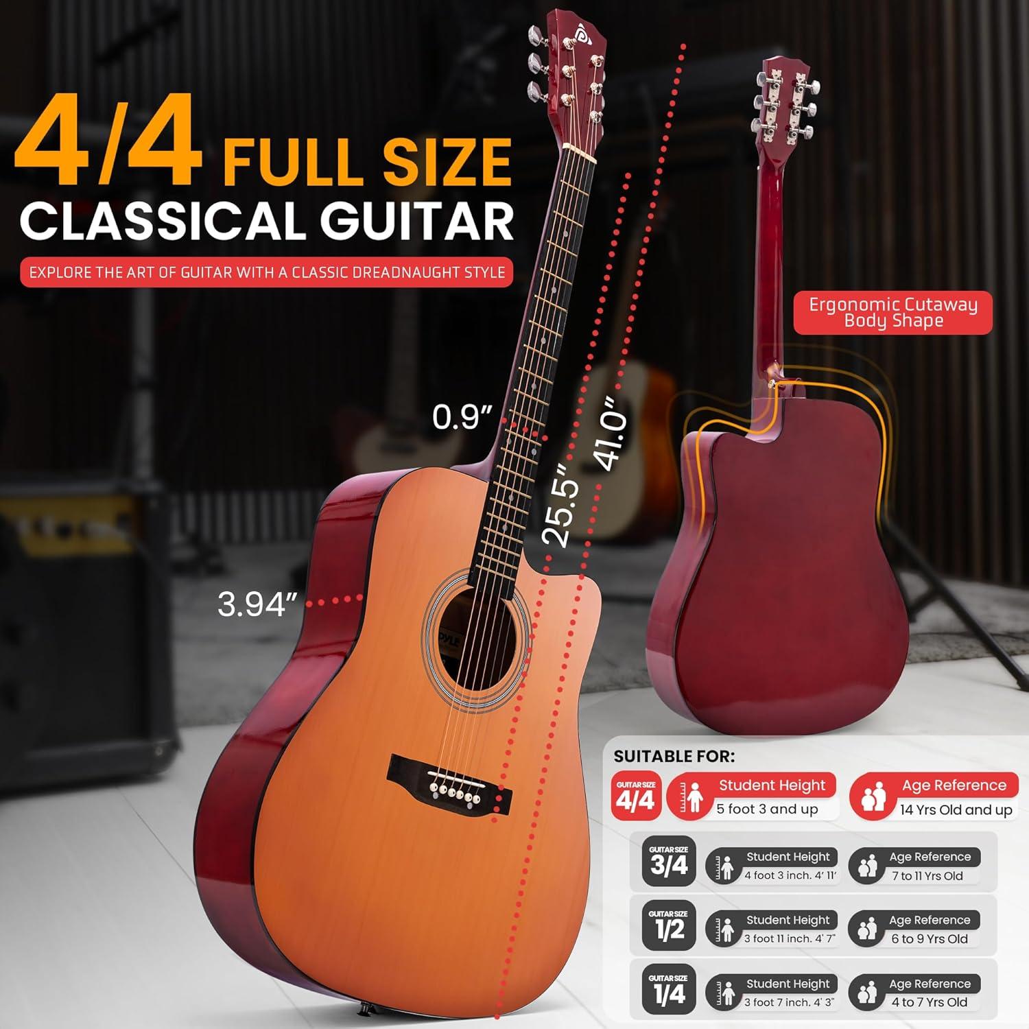 Kit de Guitarra Acústica Pyle 41" Cutaway para Principiantes
