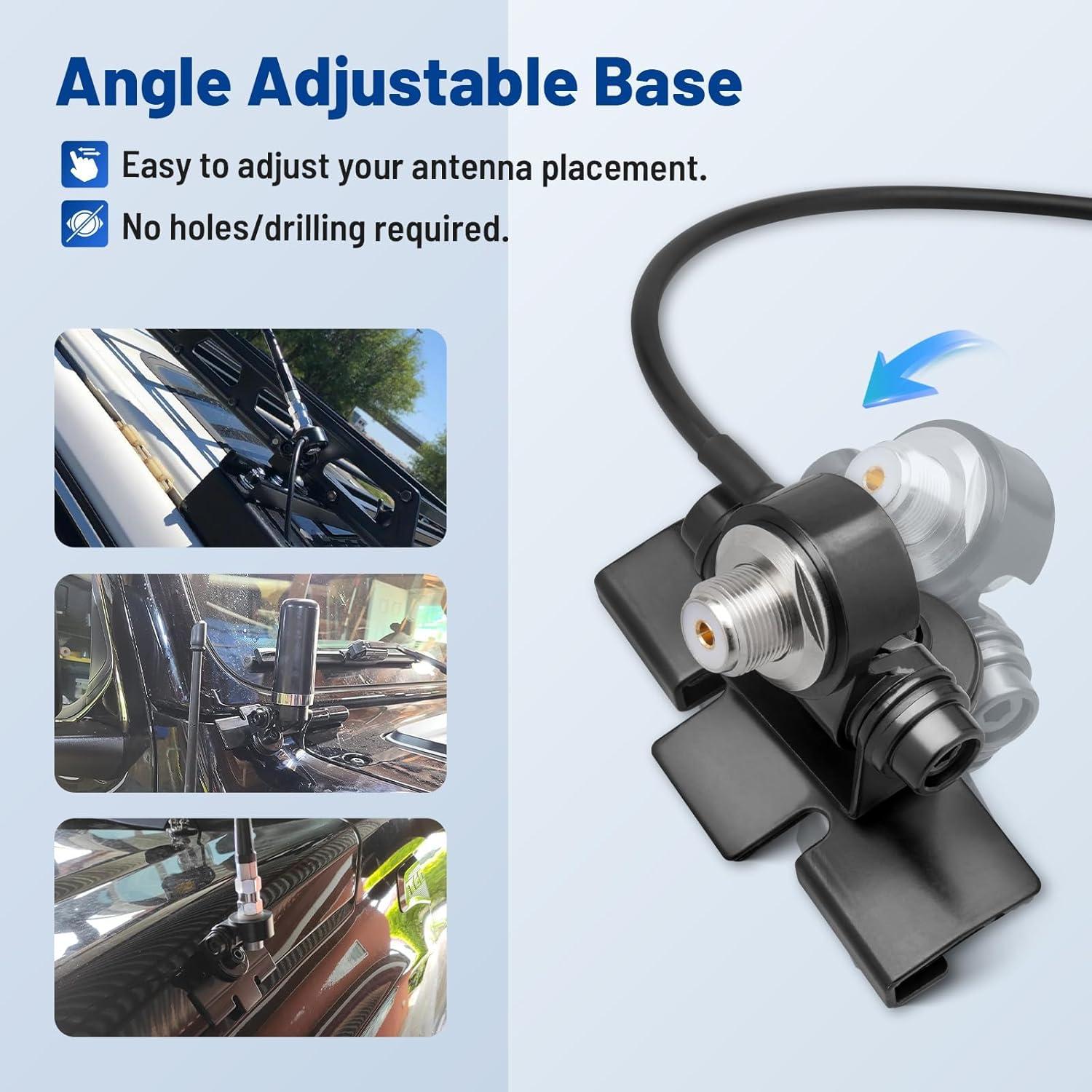 Soporte de Antena de Coche Anina Lip Mount con Cable RG58