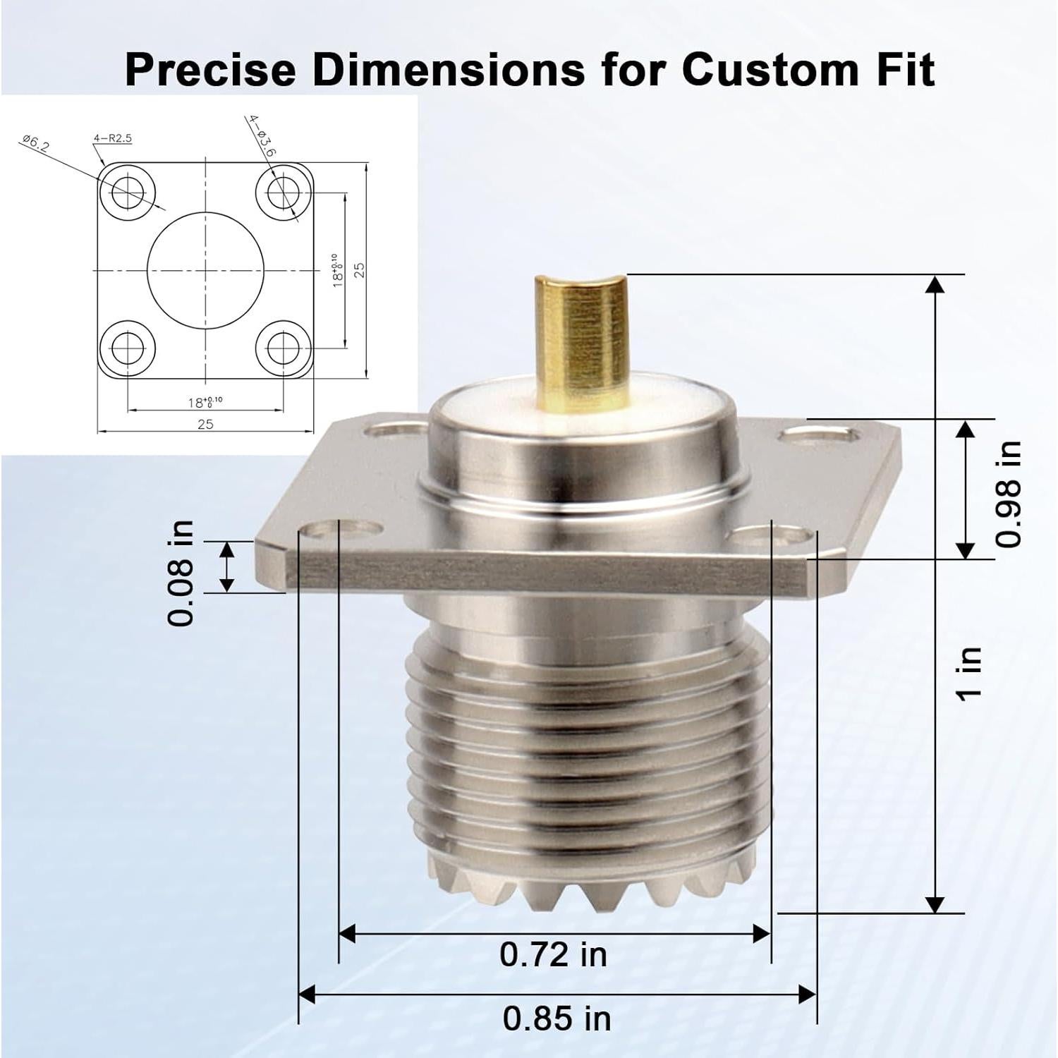 Conector UHF Femenino SO-239 XRDS-RF - Paquete de 3