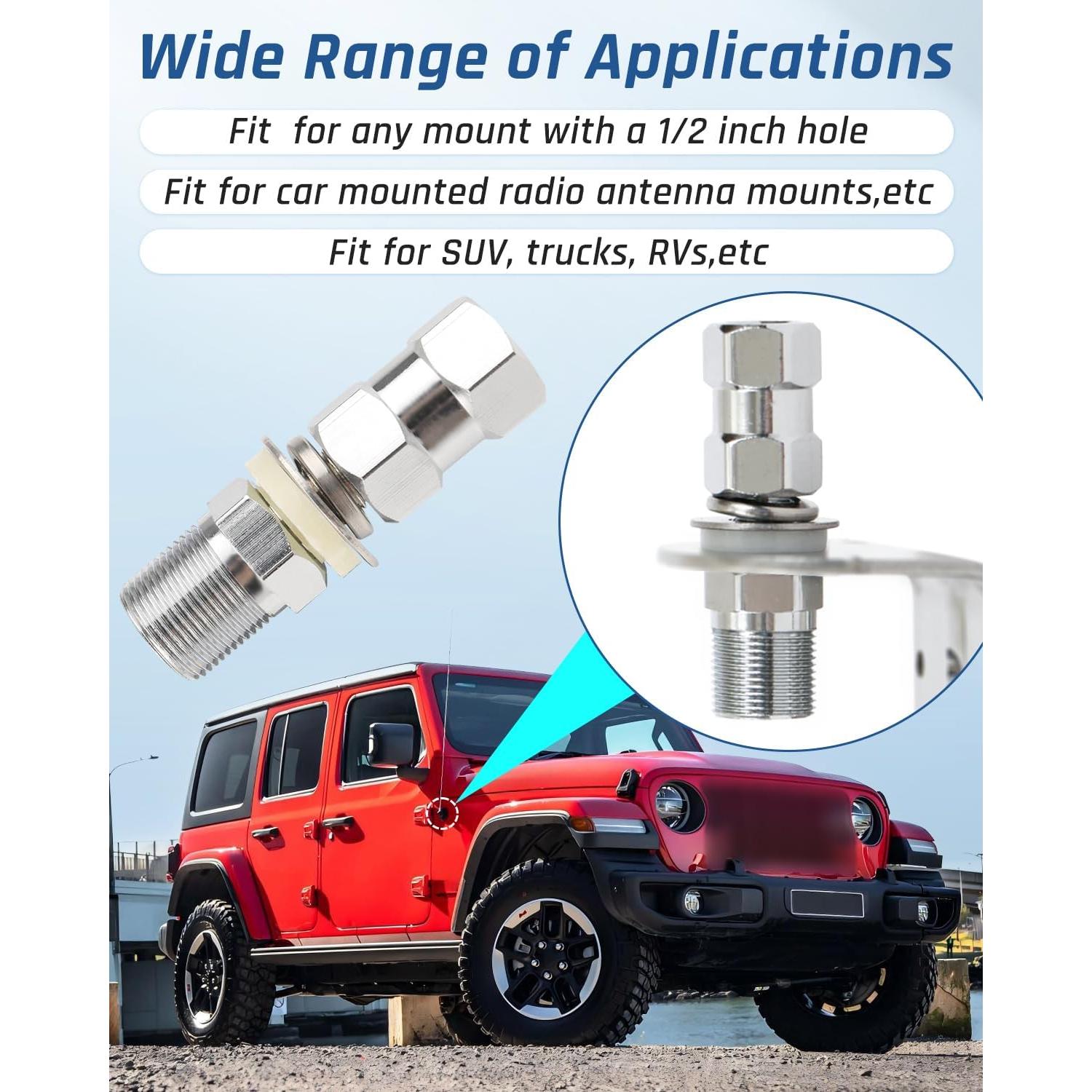 Adaptador de Montaje de Antena CB Wujexuhe SO-239 2 Piezas