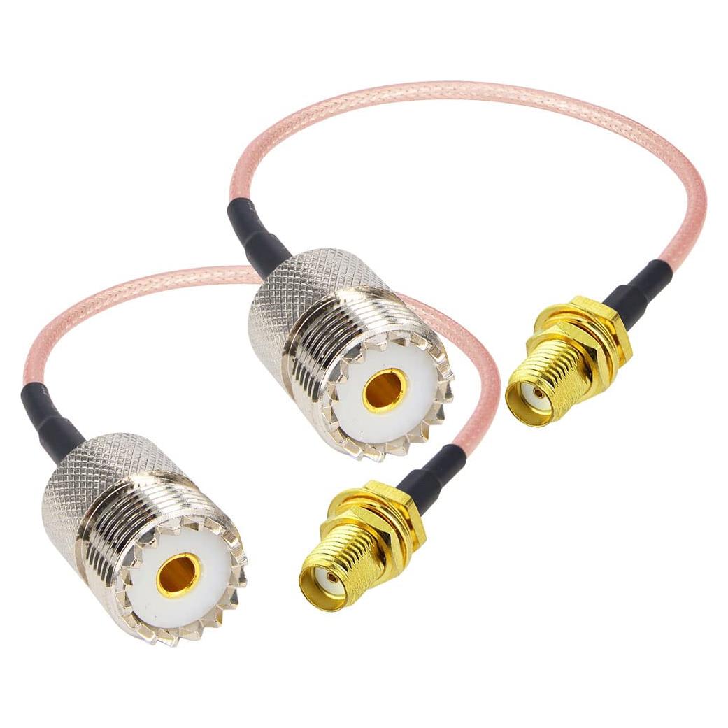 Cable Coaxial RG316 15cm SMA Femenino a UHF Femenino 2PCS