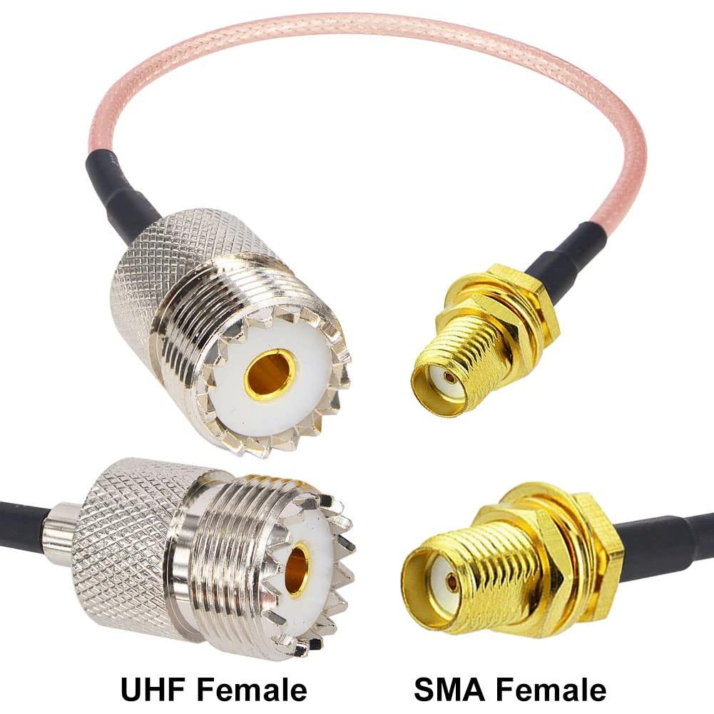 Cable Coaxial RG316 15cm SMA Femenino a UHF Femenino 2PCS