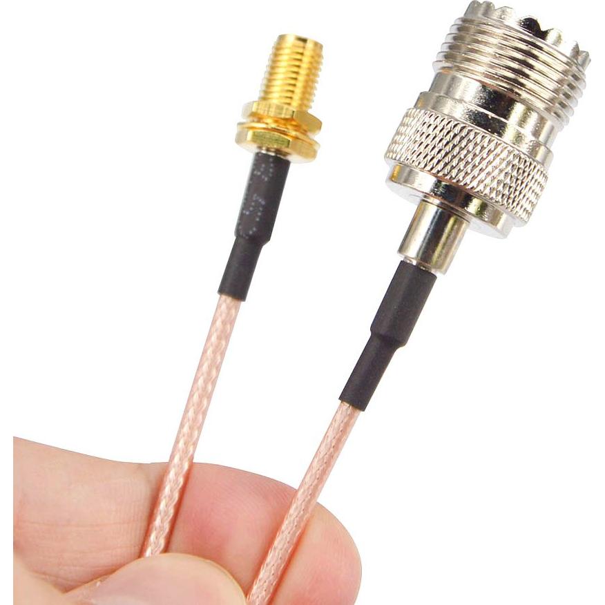 Cable Coaxial RG316 15cm SMA Femenino a UHF Femenino 2PCS