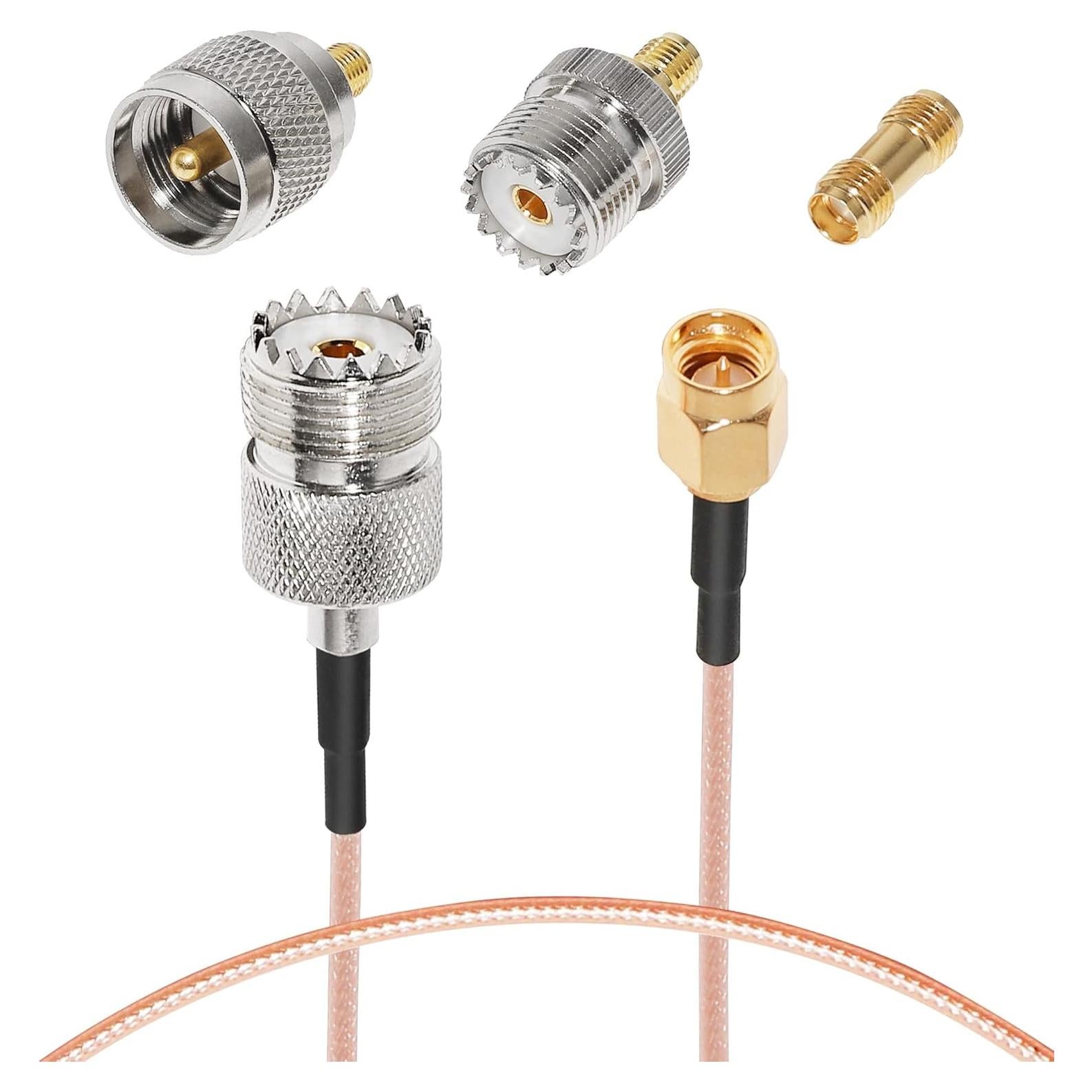 Cable Coaxial RF Anina RG316 15 cm con Adaptadores SMA UHF