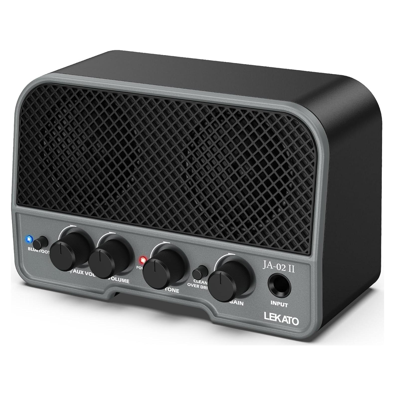 Amplificador de Guitarra Recargable LEKATO 5W Bluetooth Negro