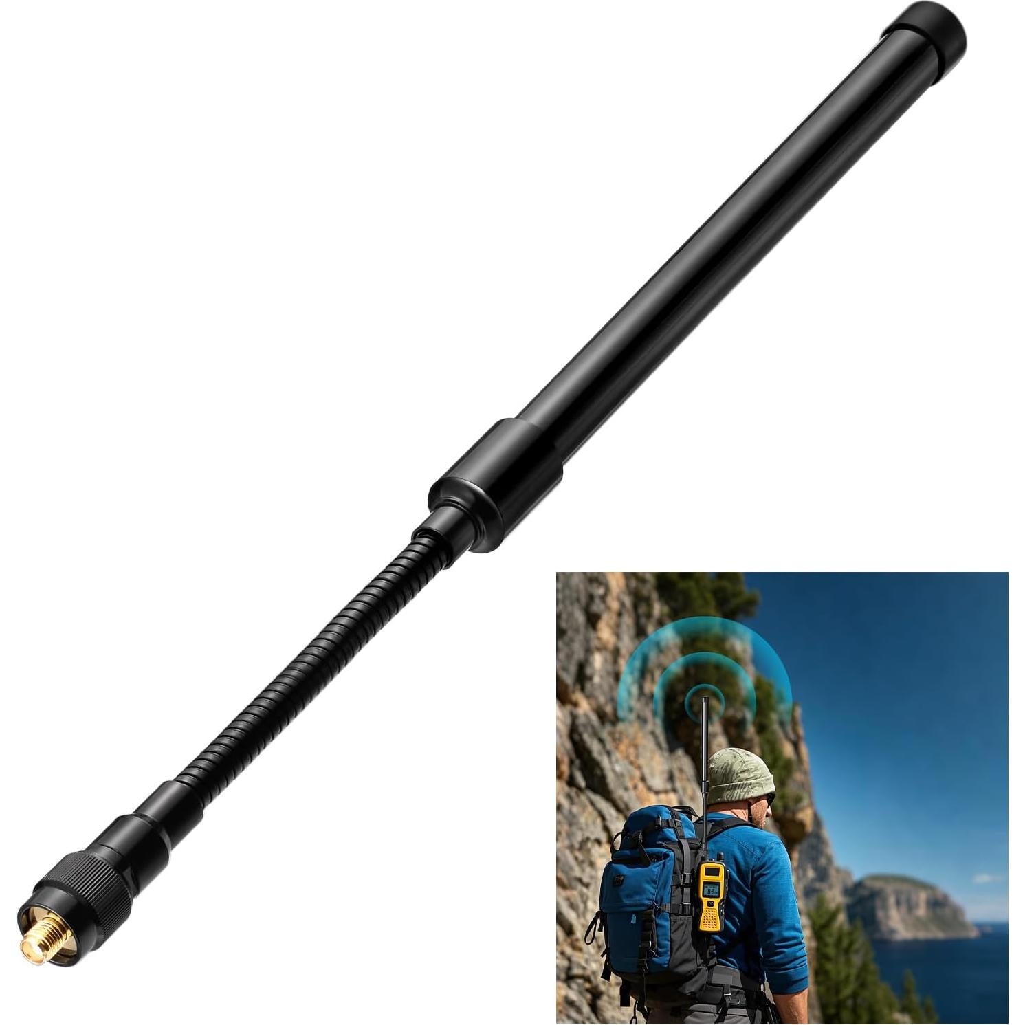 Antena Táctica Gooseneck Bingfu VHF UHF 136-520MHz 3.5dBi