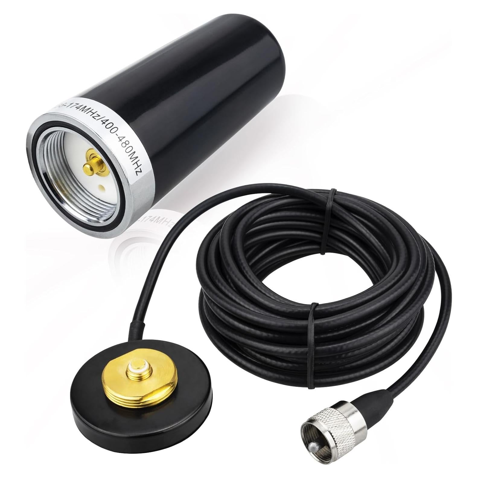 Antena VHF UHF Doble Banda 3.5" PL259 Base Magnética