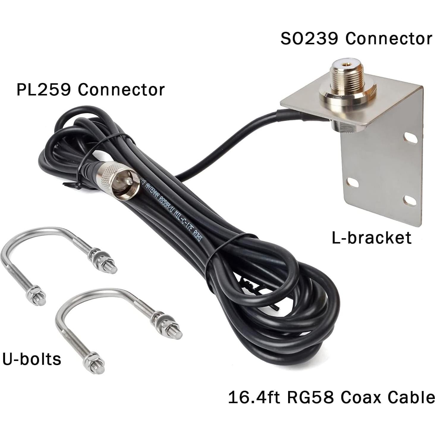 Antena Marina VHF TWAYRDIO 156-163MHz 50W con Cable 5m