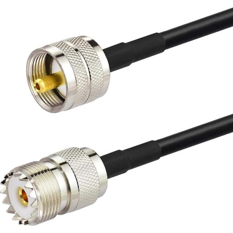 Cable Coaxial RG58 1m Bingfu UHF PL259 a SO239 para Radio