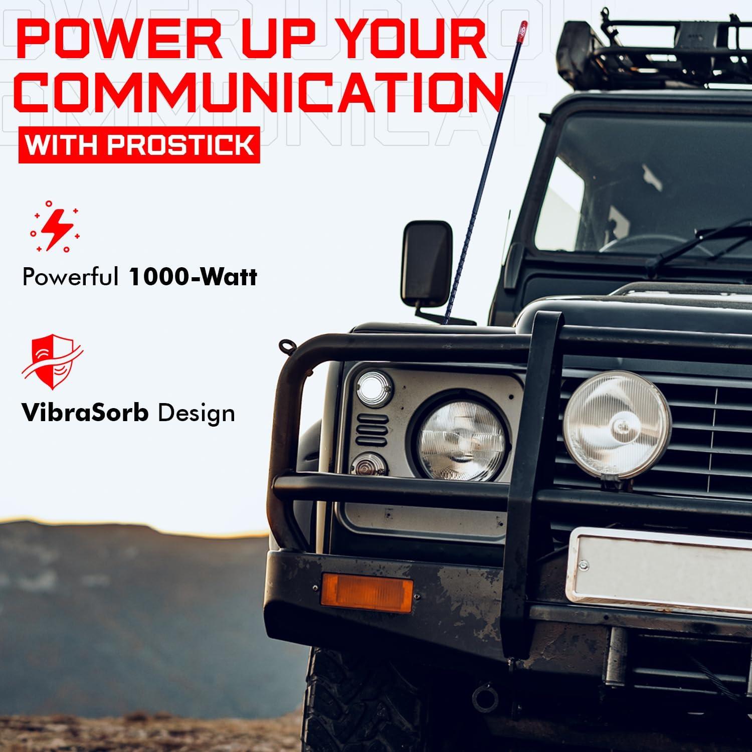 Antena de Radio CB Prostick 4 Pies 1000W Fibra de Vidrio