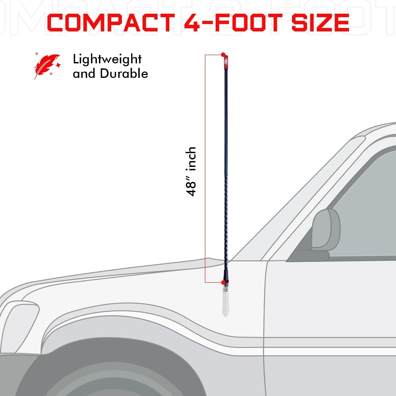 Antena de Radio CB Prostick 4 Pies 1000W Fibra de Vidrio