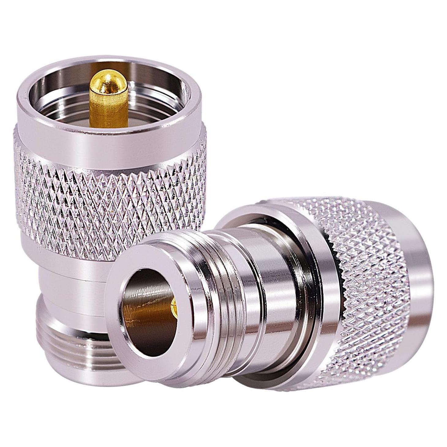 Adaptador Coaxial UHF Macho a N Hembra 2 Pcs CNARIO