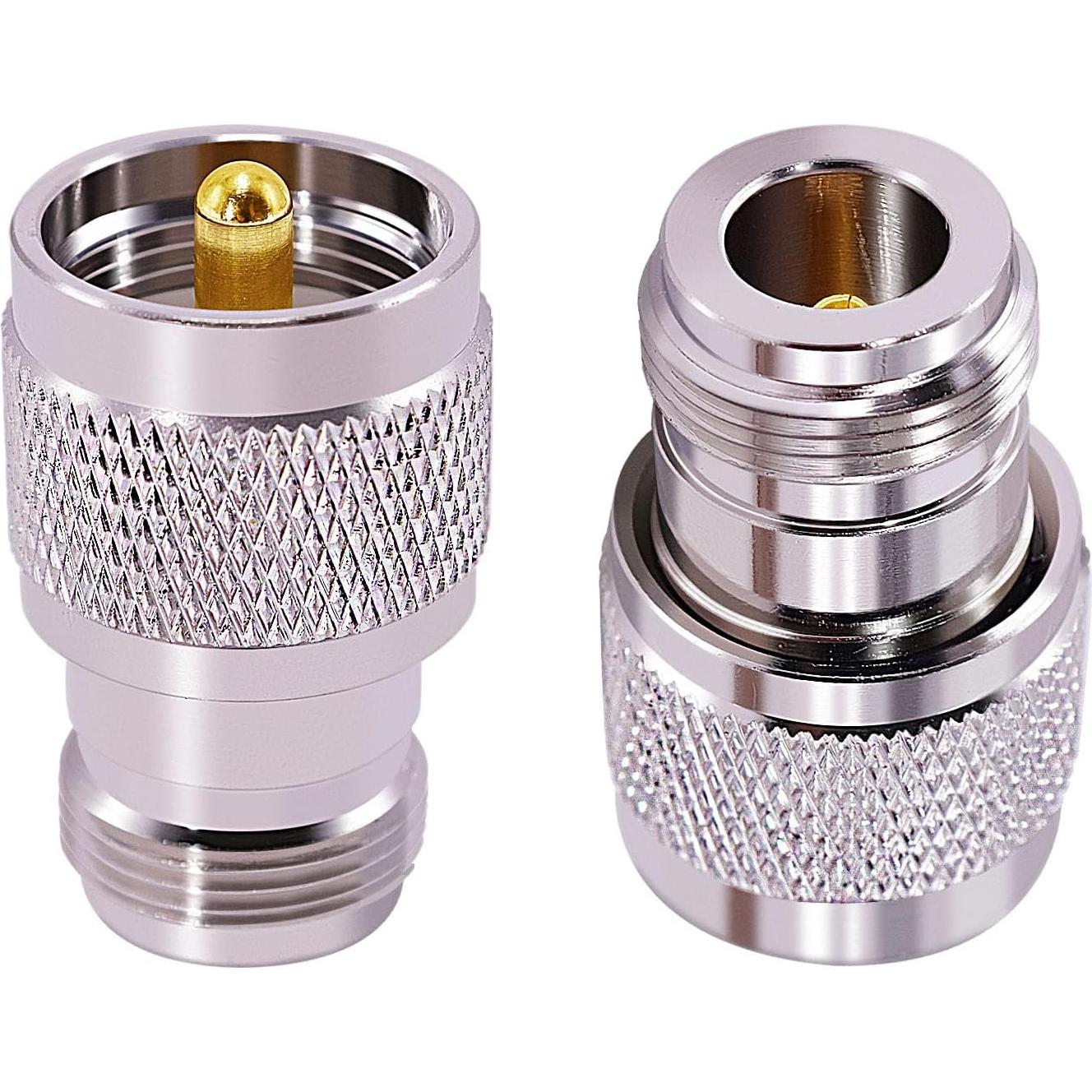 Adaptador Coaxial UHF Macho a N Hembra 2 Pcs CNARIO