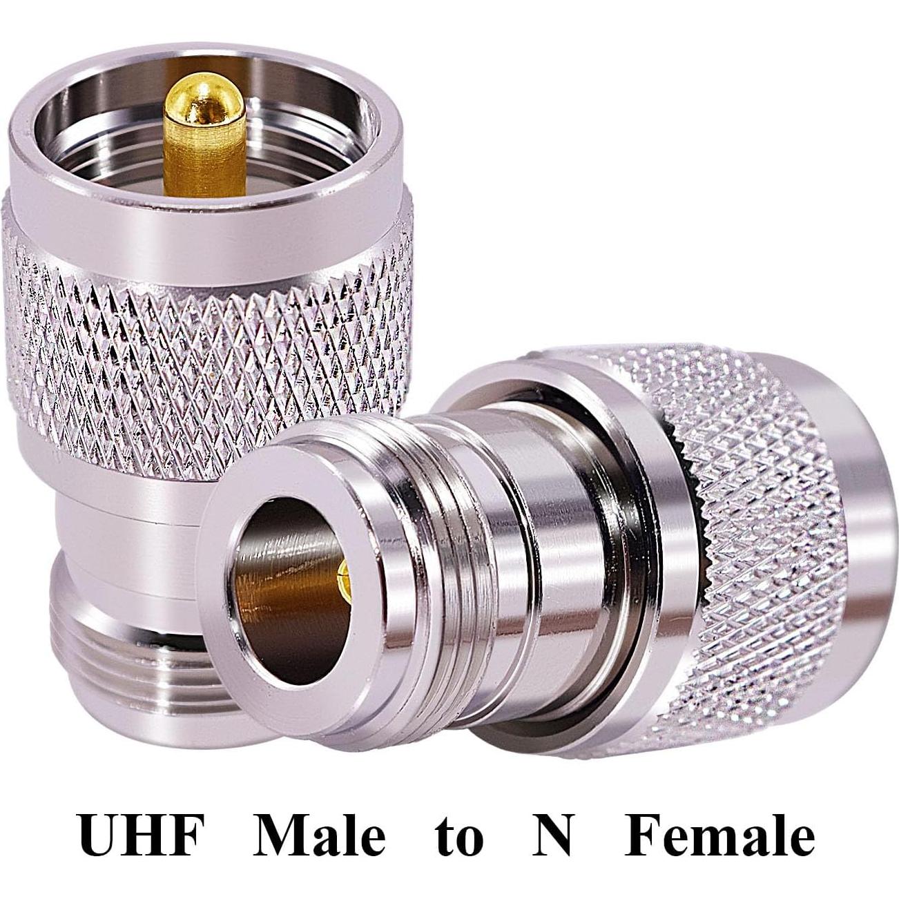 Adaptador Coaxial UHF Macho a N Hembra 2 Pcs CNARIO