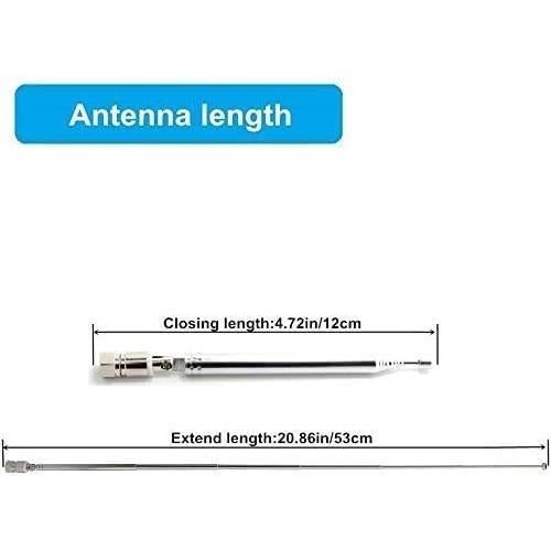 Antena Telescópica FM Ancable con Adaptador Tipo F - 75 Ohm
