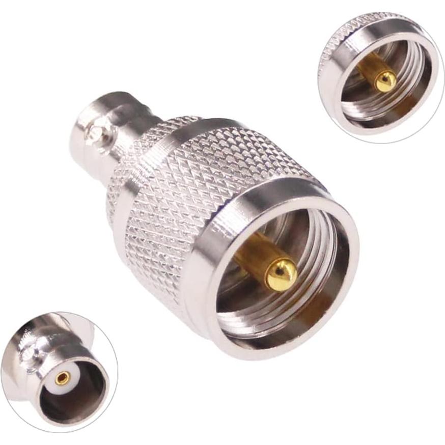 4 Adaptadores Coaxiales BNC a UHF RFaha - 50 Ohmios