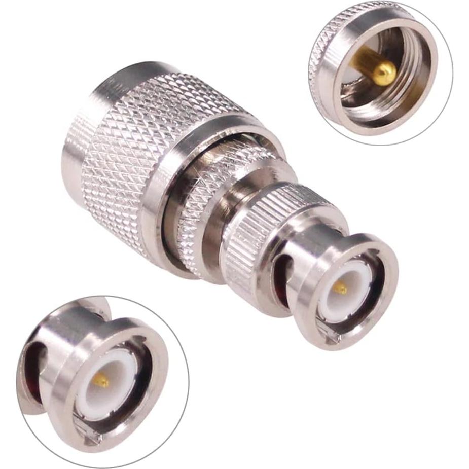 4 Adaptadores Coaxiales BNC a UHF RFaha - 50 Ohmios