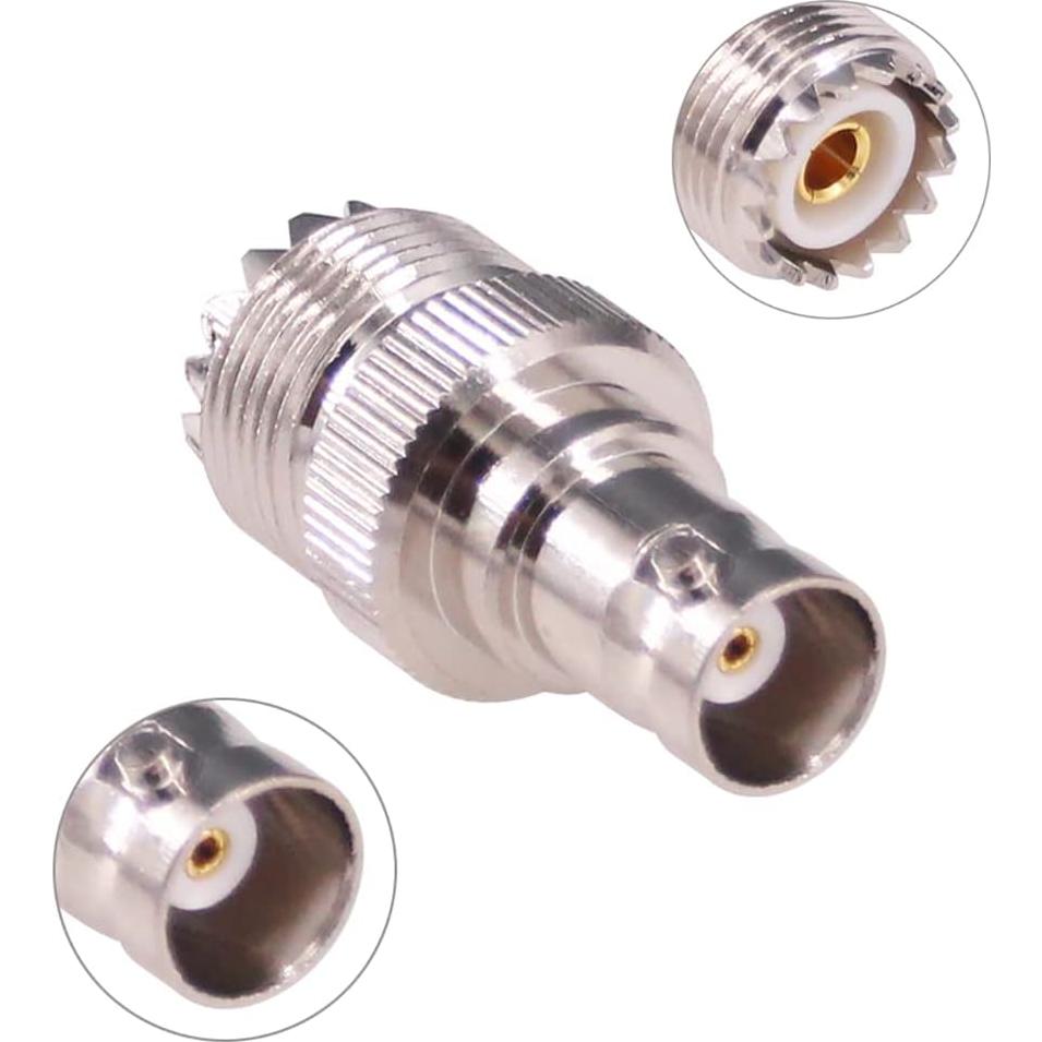 4 Adaptadores Coaxiales BNC a UHF RFaha - 50 Ohmios