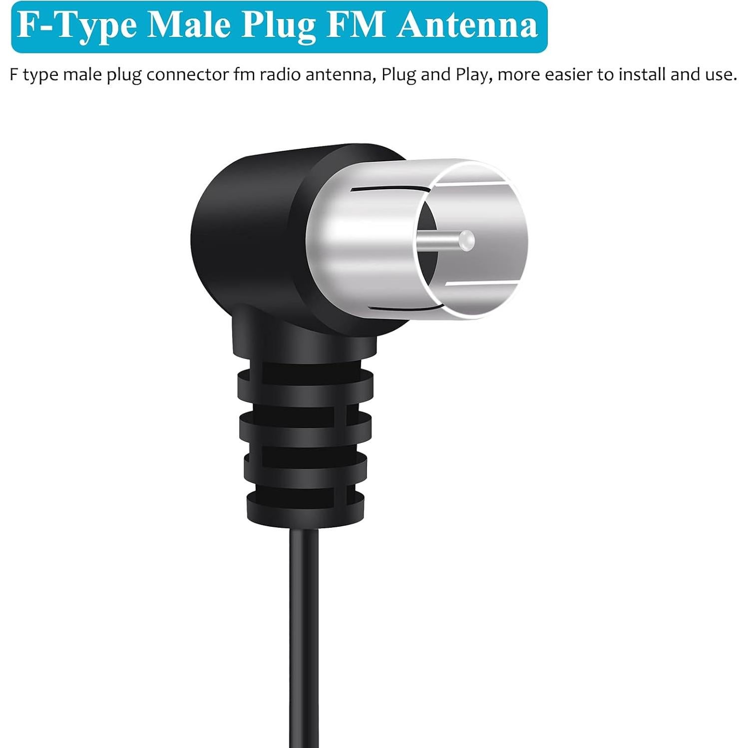 Antena FM Interior Fancasee 1.5m 75 Ohm Conector Tipo F