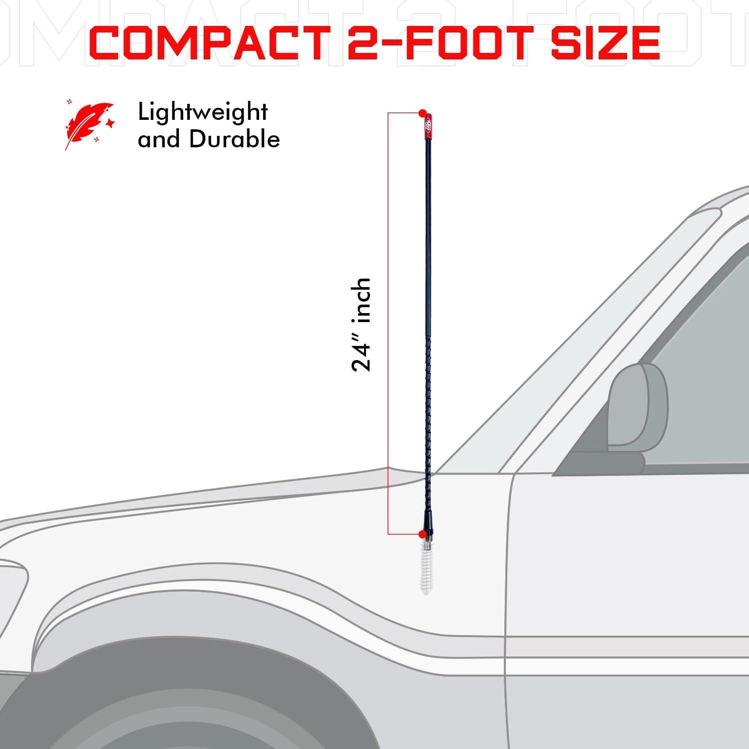 Antena de Radio CB Prostick 2 Pies Fibra de Vidrio 1000W