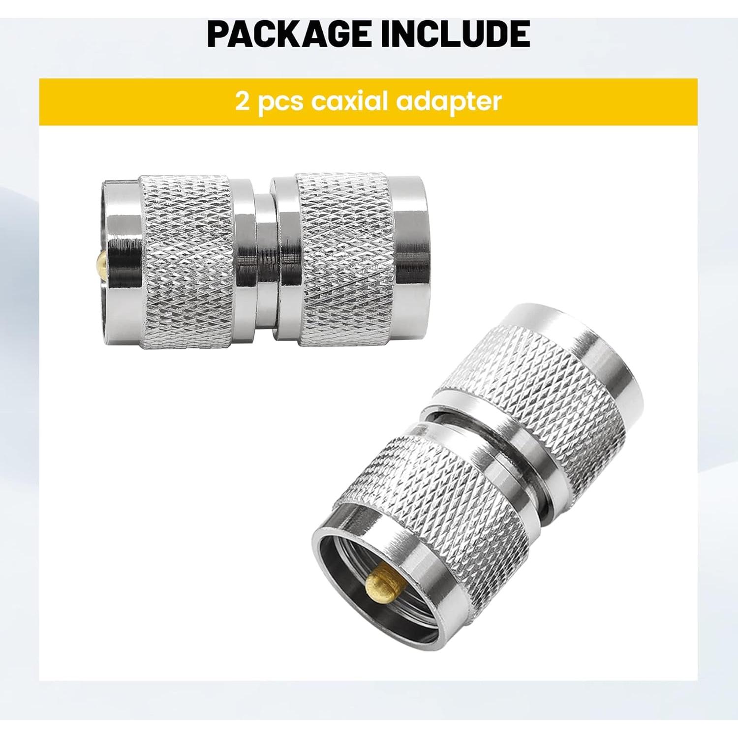 Conector Coaxial UHF Macho a Macho Anina 2 Pcs 50 Ohm