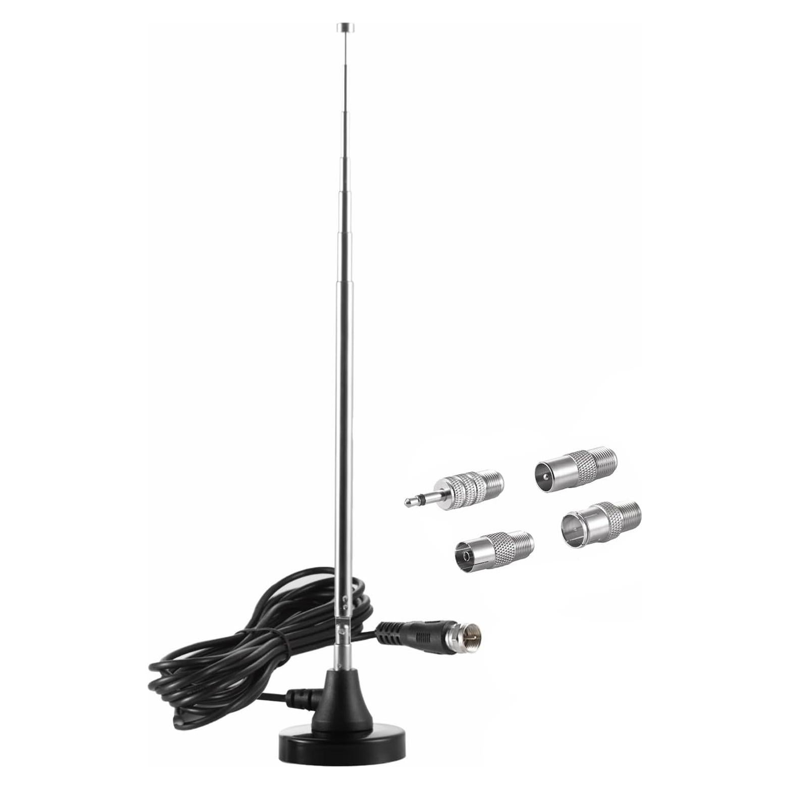 Antena FM Telescópica Amplificada Eifagur con Base Magnética