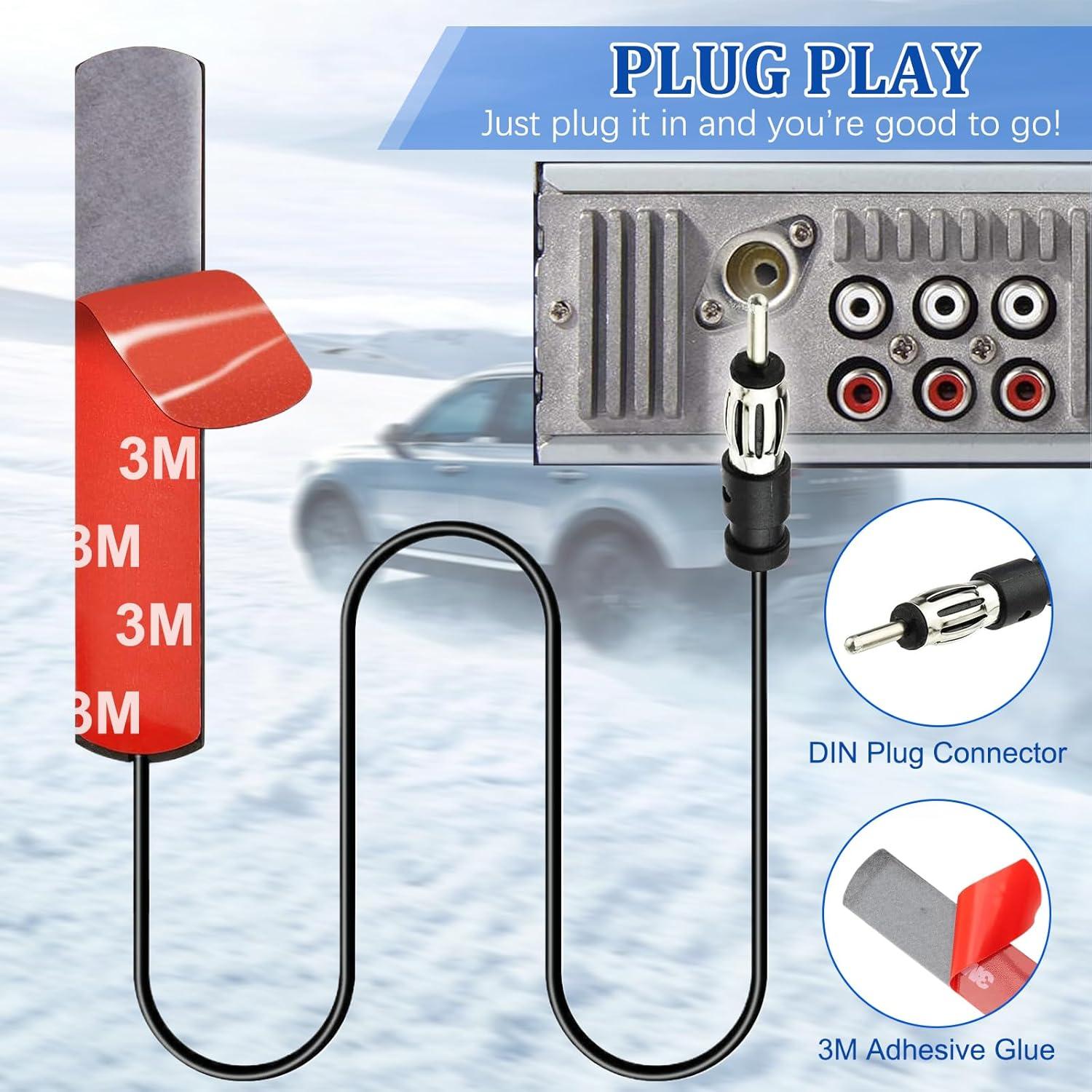 Antena de Radio AM/FM Bysimilai Oculta para Coche 3M