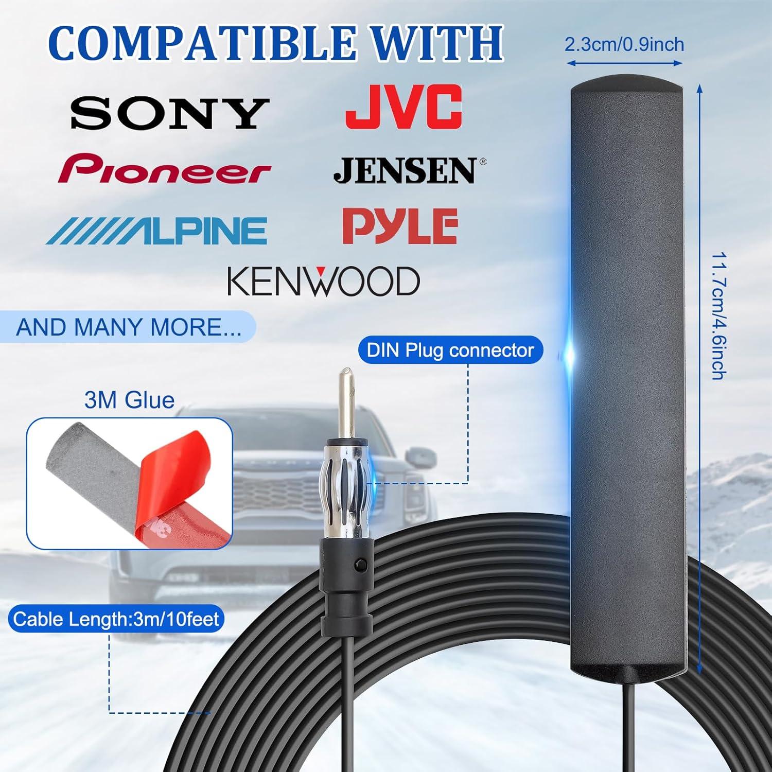 Antena de Radio AM/FM Bysimilai Oculta para Coche 3M