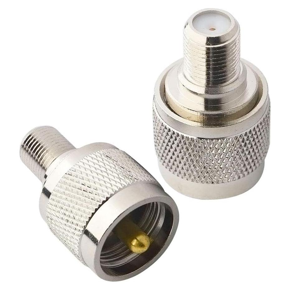 Adaptador Coaxial Boobrie UHF Macho a F Hembra 2-Pack