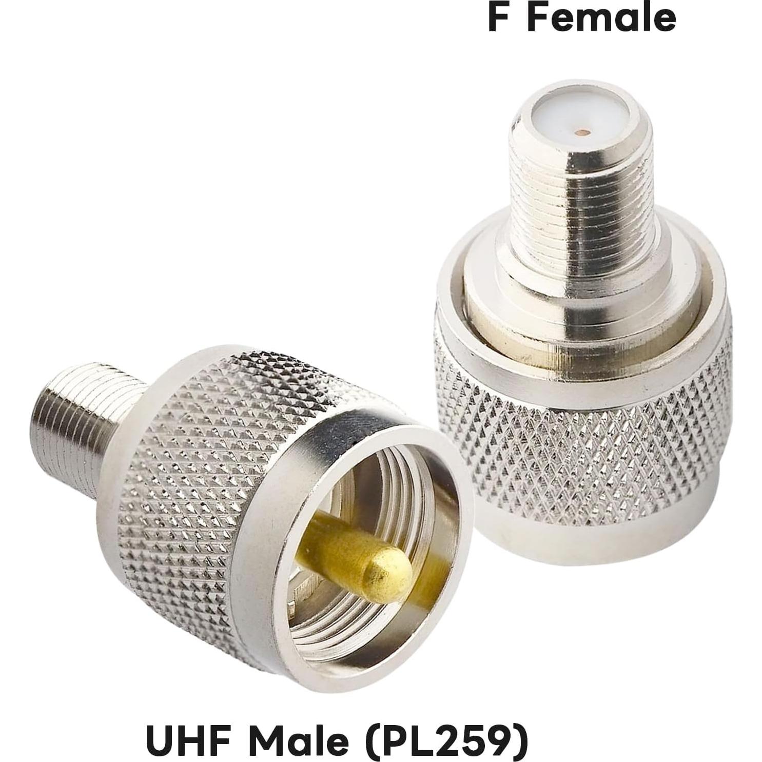 Adaptador Coaxial Boobrie UHF Macho a F Hembra 2-Pack