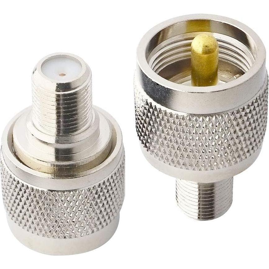 Adaptador Coaxial Boobrie UHF Macho a F Hembra 2-Pack
