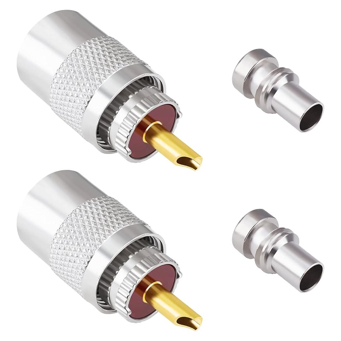 Conectores Coaxiales Goupchn PL259 UHF Macho 50 Ohm Paquete de 2