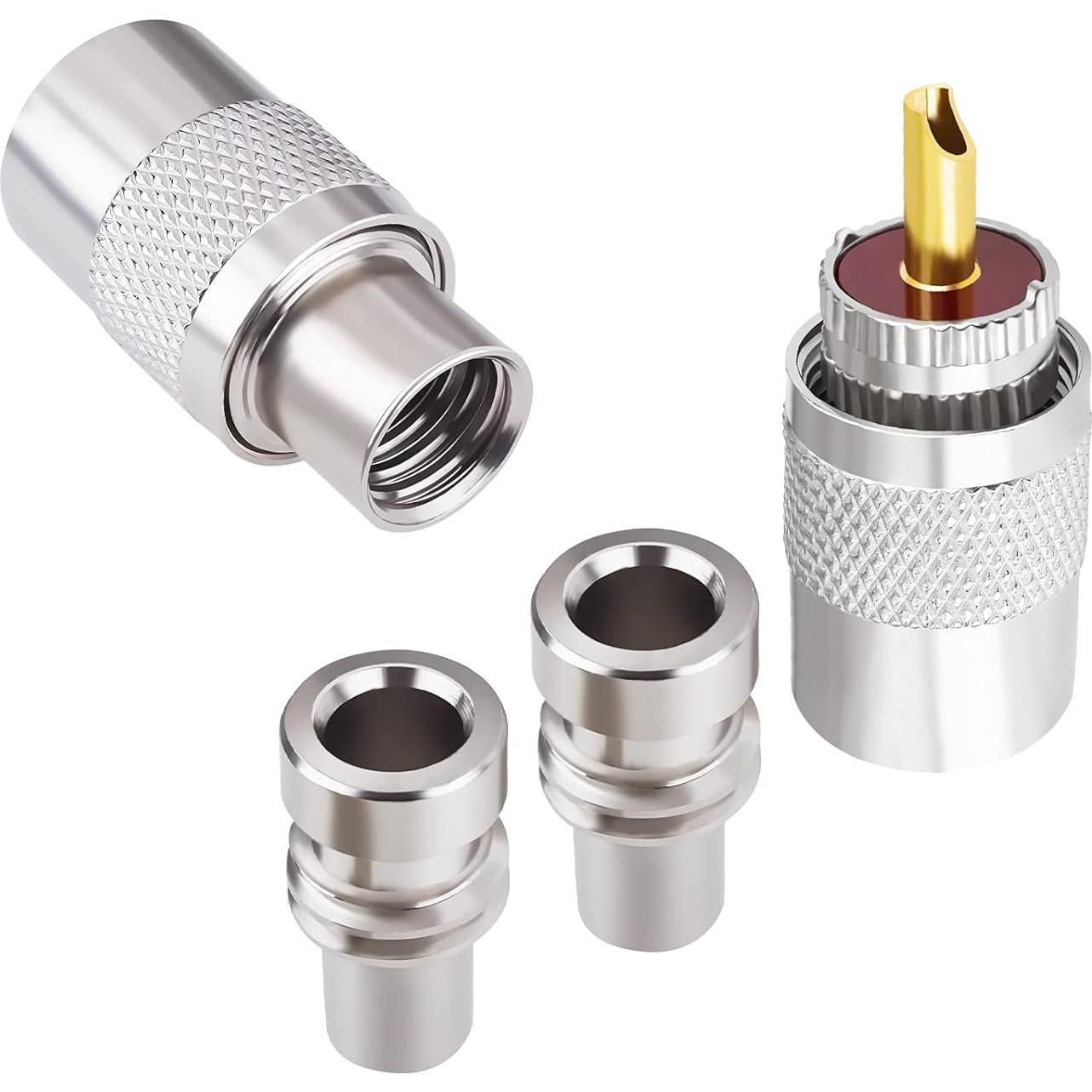 Conectores Coaxiales Goupchn PL259 UHF Macho 50 Ohm Paquete de 2