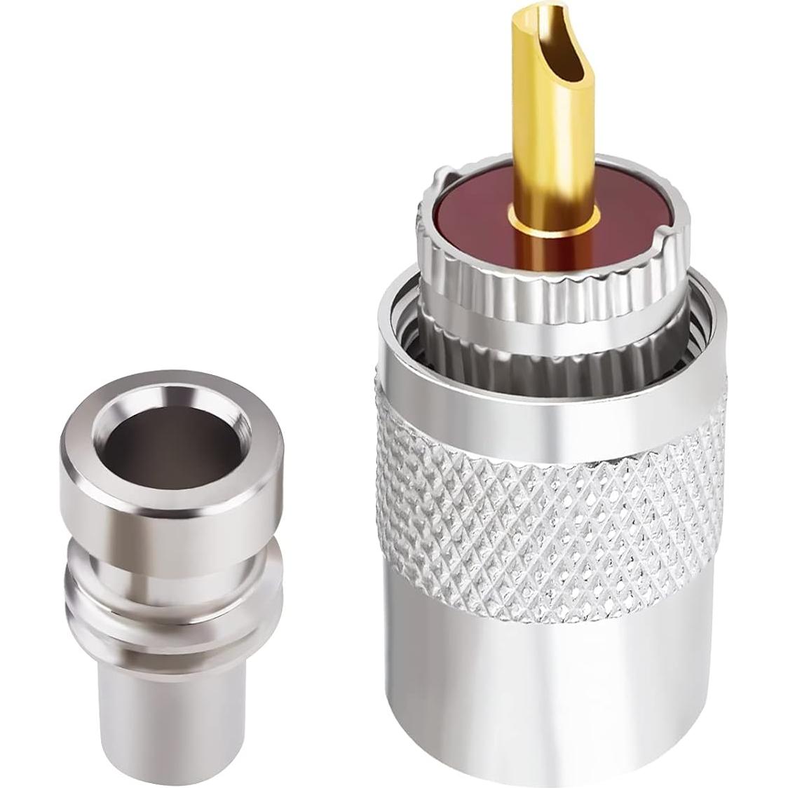 Conectores Coaxiales Goupchn PL259 UHF Macho 50 Ohm Paquete de 2