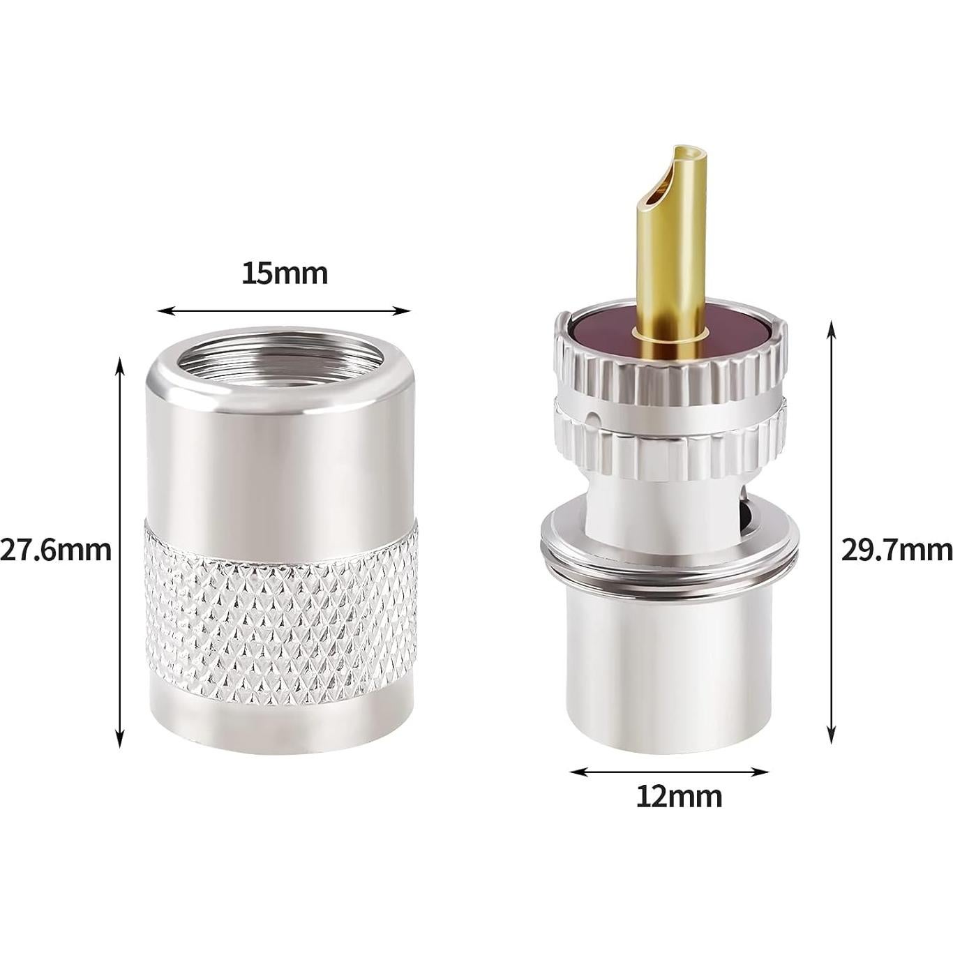 Conectores Coaxiales Goupchn PL259 UHF Macho 50 Ohm Paquete de 2