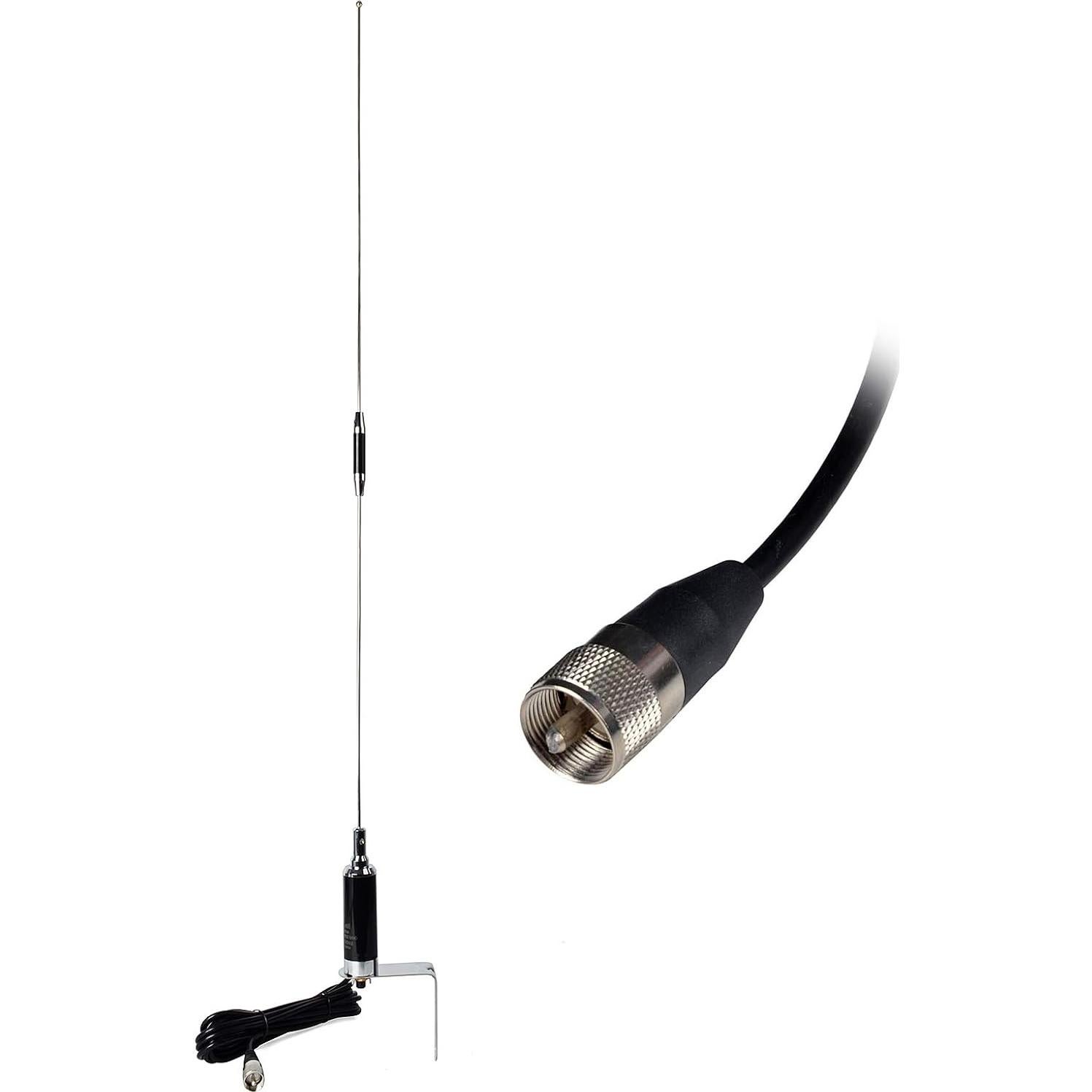 Antena NMO Doble Banda HYS 37.9" VHF UHF 144/430MHz con Soporte