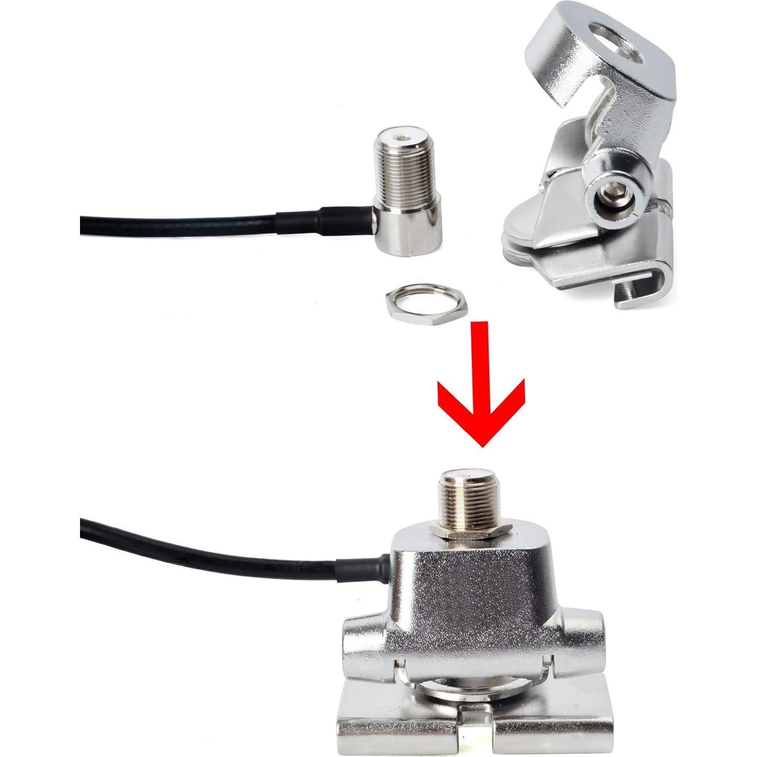 Base de Clip Antena Móvil HYS SO239 a PL259 5m RG-58