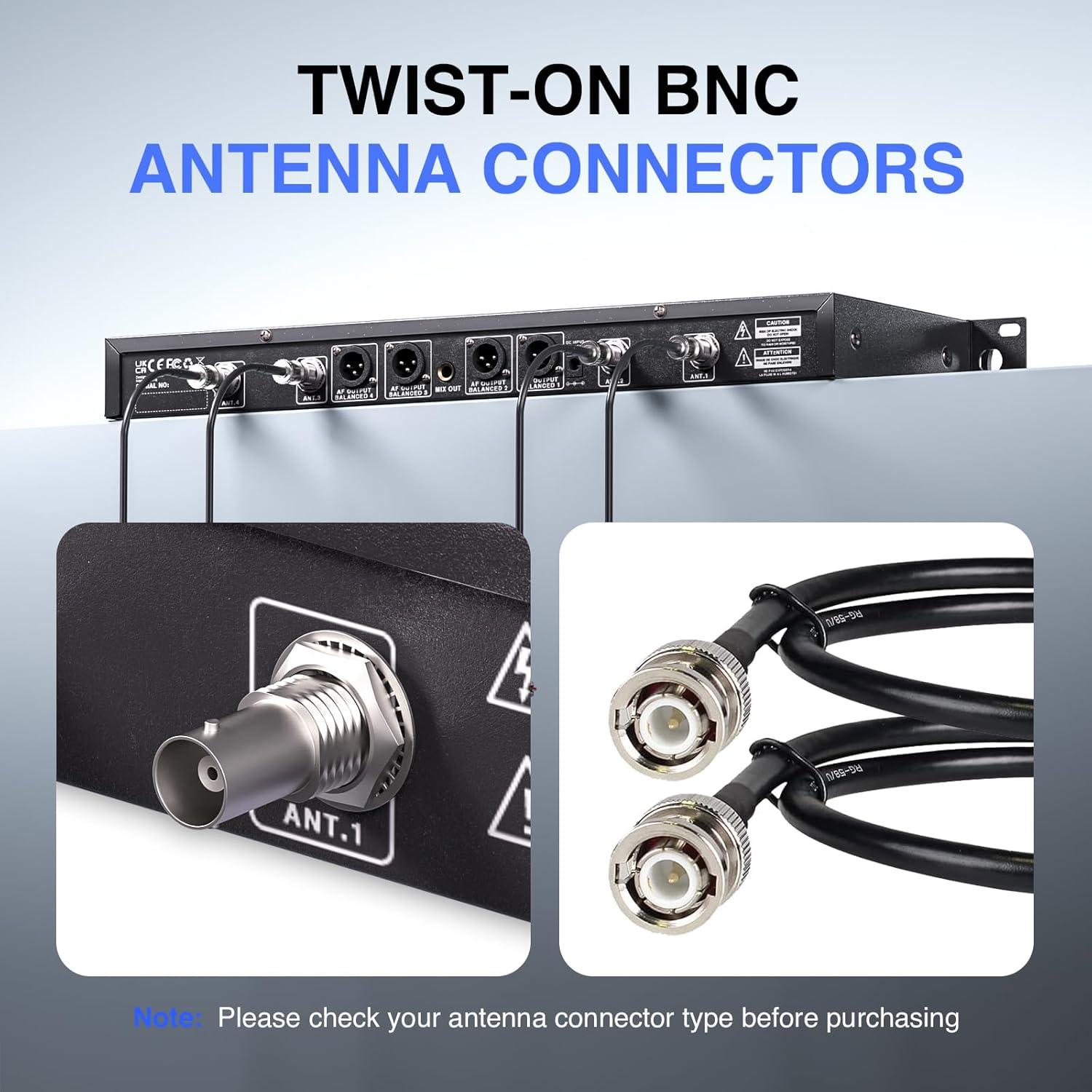 Kit de Antena BNC Phenyx Pro con 4 Cables de 50cm para Rack