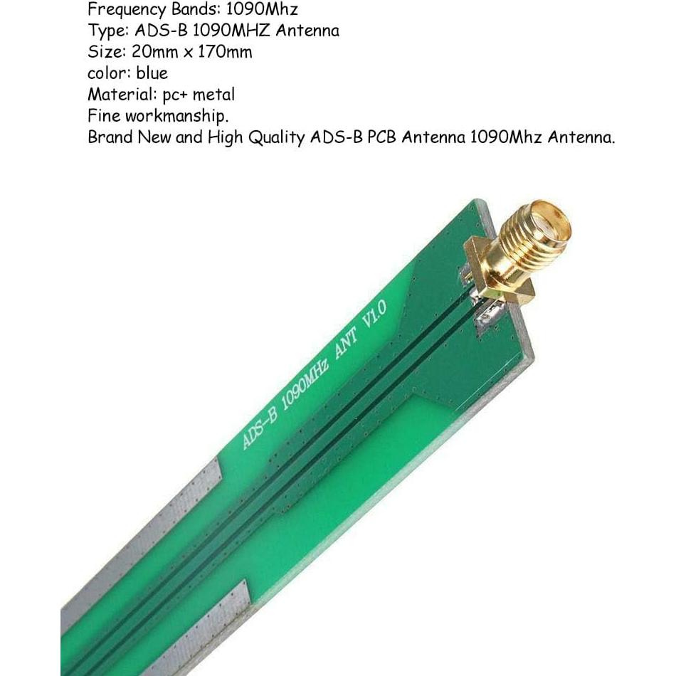 Antena PCB ADS-B 1090MHz Acxico SMA hembra 20x170mm